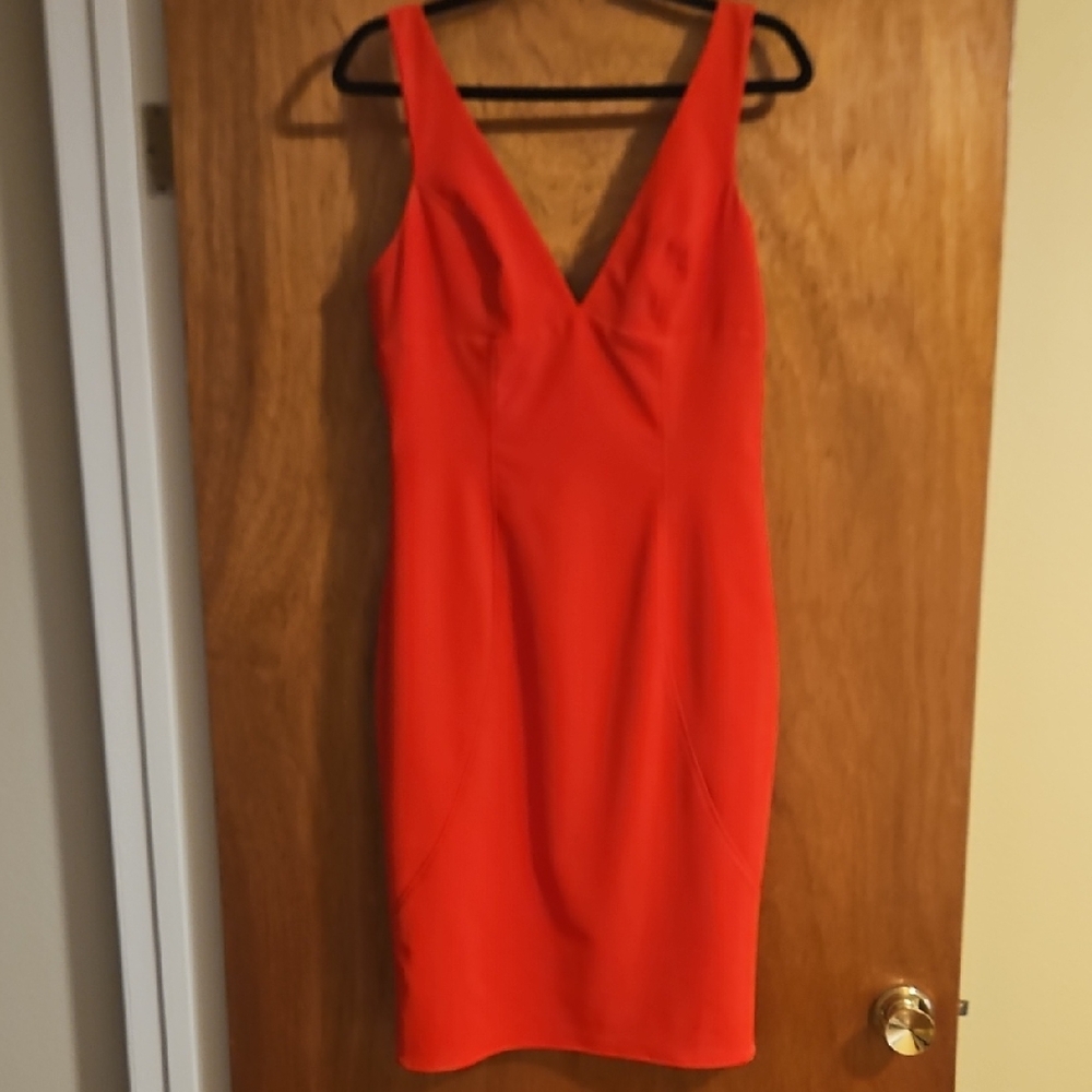 Chic Red V-Neck Mini Dress